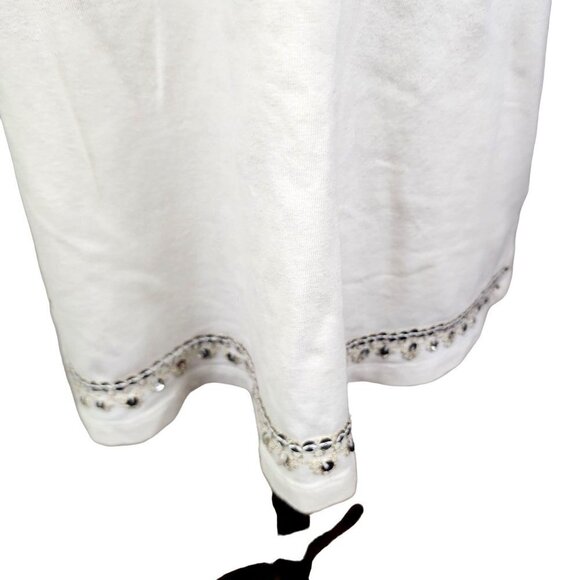 Dynamite Y2K Cream Empire Waist Halter Top Sequin Gold Embroidered Details Large - Picture 4 of 13